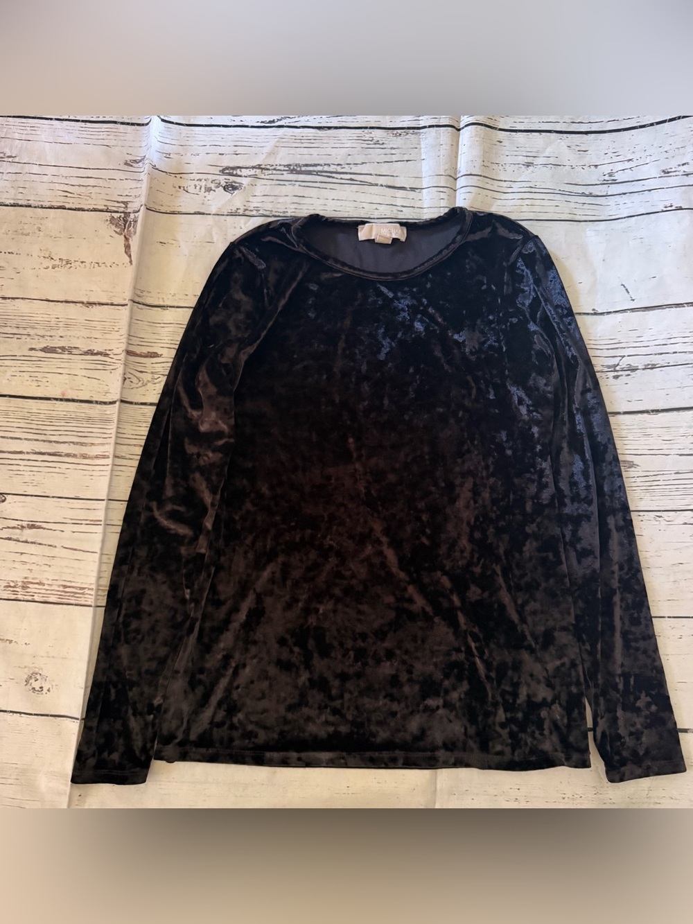 Michael Kors women's Black Velvet Long Sleeve Tee